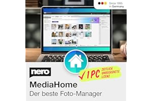 Nero MediaHome Fotoverwaltung | Fotos sortieren, umbenennen, organisieren | KI-gestützte Erkennung, automatische Gruppierung | Diashows mit Musik erstellen | Unlimitierte Lizenz | 1 PC | Win 11/10/8/7