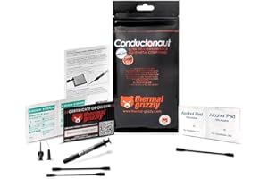 NABOB DEALS Thermal Grizzly Conductonaut Thermal Grease - 1 Gram Set + 3 Applicator + Spatulas & Pads - Liquid Metal Thermal Paste for Cooling The CPU, GPU Value Pack