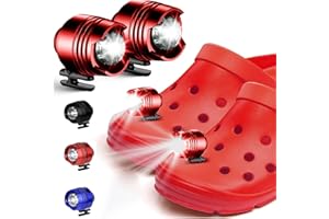 beseloa Croc Lights, 2Pcs LED Croc Headlights with IPX5 Waterproof, Croc Torch for Walking, Cycling, Running at Night, 3 Light Modes Headlights, Lasting 8 Hours, Shoe Charms for Adults, Kids