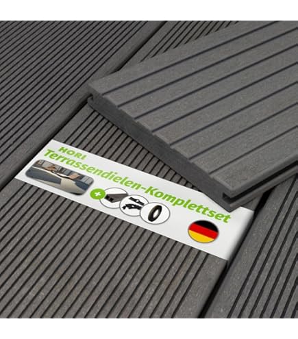 Home Deluxe WPC Terrassendielen SAMANA Anthrazit 2m² - Komplettset Mit Unterkonstruktion