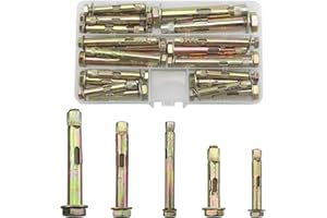 LEMIYOO 24 Pcs Anchor Bolts,Expanding Rawl Bolts For Wall、Concrete、Brick,Masonry, (M6/8/10) Heavy Duty Expansion Screws Plugs Assorted Set For Wall Fixings(50/70/80mm)