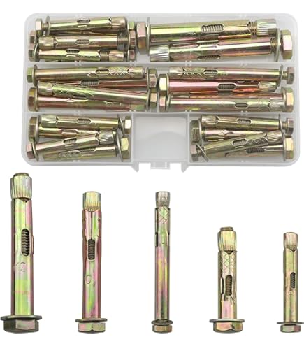 Sourcingap 8 X 100 Thread Hex Head Split Expansion Bolts Anchors Screws 5 Pcs U2013 Bigaart