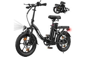 ‎ESKUTE ESKUTE D100 E-Bike Klapprad 16 x 2,5 Zoll, Elektrofahrrad für Herren Damen, Fatbike mit Abnehmbarem 36V 13Ah Akku, Lange Reichweite bis 100 km, Faltbares Pedelec für Erwachsene