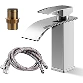 Waterfall Faucet Stainless Steel Washbasin Mixer Tap with Splash Proof Technology Cold and Hot Water Mixer for Vanities Washb
