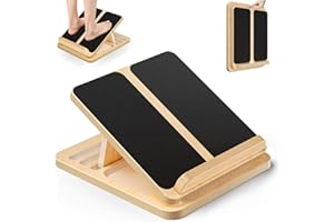 TLPEMN Wadendehner, Portable Wooden Slant Board mit 4 Einstellbaren Winkeln, Stretch Board for Wadendehnung, Schrägbrett Fitnessgerät für Knie, Knöchel, Fersen, Füße und Beine