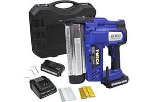 T-Mech Elektrotacker Tacker Nagler Magazinnagler Nagelpistole Kabellos 300 GRATIS Nägel, 300 Tackerklammern und zusätzlichem Akku