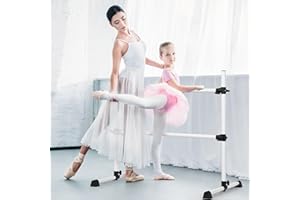 Cannons UK Freestanding Portable Ballet/Stretch Barre, Adjustable Height, 115 cm Long, 132 cm High, White