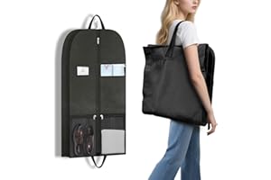 ARTILITS Black Fabric Travel Garment Bags with the Durable Black Suit Carrier | Wrinkle-Free Design, Spacious Compartments & Trolley Sleeve for Easy Transport | Ideal for Business Travelers & Professionals