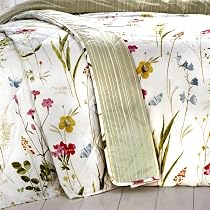 Dreams & Drapes Set Copripiumino Mansfield Super-king – Grigio Con Fiori E Uccelli, 52% Poliestere 48% Cotone, 2 Federe