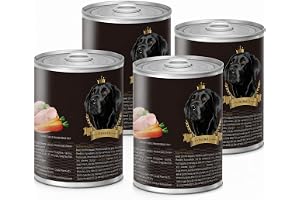 SKY-TOUCH Wet Dog Food 4x375g, Soft Wet Dog Food Can High-Protein Dog Food Meat Purée for All Life Stages Perfect for Puppies, Seniors & Recovery (pack of 4, Chicken)
