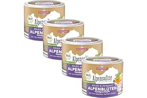 ‎BAD REICHENHALLER ALPENSALINE Bad Reichenhaller Alpensaline Edles Alpensalz Alpenblüten 4x80g | BIO Premium Salz Gewürzmischung aus Deutschland Gewürze und Blüten stammen aus kontrolliert biologischer Anbau | Bundle Paket