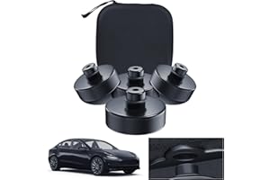 ASZSK 4 pezzi cuscinetti in gomma per cric per auto per Tesla Model 3/Model Y/Model S/Model X, accessori per veicoli Tesla con scatola portaoggetti, cuscinetto per cric per auto (nero)