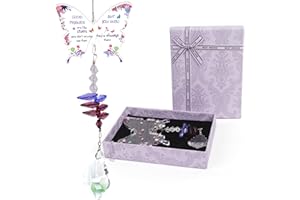 WSETYY Friendship Gifts for Women, Crystal Butterfly Suncatcher for Bestie, Birthday Christmas Anniversary Present, Personalised Hanging Ornament for Home Garden Decoration (Maple leaf pendant)