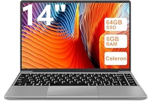 WOZIFAN PC Portatile 14 pollici Notebook Win 10 upto 2.8 GHz 6+ 64 GB ROM Supporta l'espansione SSD 1TB Celeron N4020 2.4G+5G WiFi 4.2 USB HDMI Tastiera italiana membrana mouse senza fili-Grigio