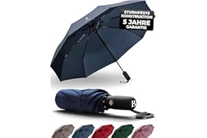 LOGAN & BARNES Regenschirm sturmfest bis 140 km/h - Taschenschirm mit zertifizierter Teflon-Beschichtung gegen Feuchtigkeitsschäden Modell Boston