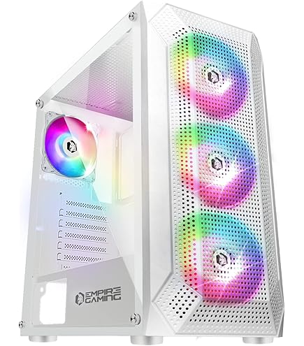 Boîtier PC GAMEMAX Storm 2 ATX Blanc – 6 Ventilateurs ARGB, Verre Trempé Coulissant, Mesh Avant, Compatible Aura Sync