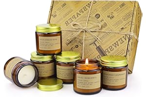YMING 6 Pcs Candele Profumate per Casa, 600g Aromaterapia Candela, Candele di Soia Set Regalo Candele Profumate in Vaso per Donne, Compleanni, Festa della mamma, San Valentino