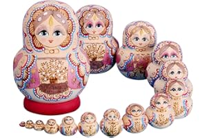 YAKELUS Matroschkas Stücken handgemacht Das Lindenholz Geschenk Spielzeug Matruschka Russian Nesting Dolls professionelle Matrjoschka-Marke001 (1502 (15piece))