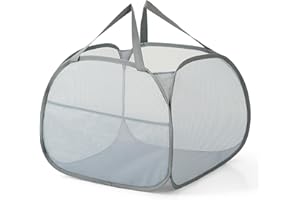KIAYOO Collapsible Laundry Basket,Large Washing Basket Foldable Folding Dirty Clothes Hamper with Side Pocket Bag,Pop up Washing Bin Bag for Bathroom,Bedroom,College Dorm,Hotel,Travel,Grey