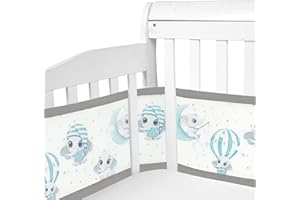 GoGou Paracolpi per lettino, paracolpi per lettino, fodera in rete 3D, traspirante, per bambini