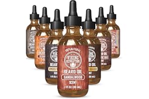 Viking Revolution Męski olejek do brody 30ml - Naturalny olejek do brody z drewna sandałowego z olejkiem arganowym i organicznym olejem jojoba - Nawilżający i odżywczy olejek do brody