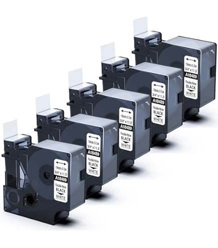 3x Étiquettes Polyester Permanent IND 19mm Pour Dymo Rhino Noir Sur Blanc 18484 - Foto 7