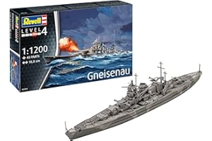 Revell Maquette I Gneisenau – Cuirassé historique I Échelle 1:1200 I 48 pièces I Kit de bricolage à partir de 12 ans I Modèle détaillé I Réplique authentique de l'histoire maritime