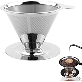 Permanent Coffee Filter, Reusable Coffee Filter for Pouring Over Coffee | Paperless Dropper, Stainless Steel Coffee Filter Me