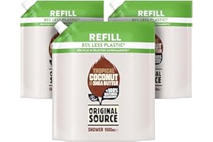 Original Source Coconut and Shea Butter Shower Gel with 100% Natural Fragrance, Vegan Shower Gel, Paraben Free Body Shower Wash, Multipack of 3 x 1000ml