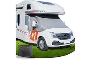 Ezcasch Motorhome Windscreen Cover Motorhome Accessories for Fiat Ducato，Comprehensive Protection against Sun, Cold and Dust, Grey Screen Cover Suitable for Fiat Ducato X290 from 2014
