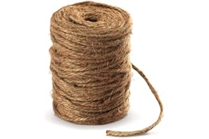 ‎ABSOFINE 100M Garten Kordel 4 mm JuteSchnur Absofine Natürliche Jute Bastelschnur für Haushalt Garten DIY Kunsthandwerk Dekoration