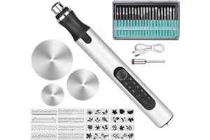 KINGOZOYI Elektrische Gravierstift, Graviermaschine Wiederaufladbare mit 20 Bits, Tragbarer Mini Gravierstift mit Gravurzubehör für DIY Keramik Metall Glas Holz Keramik
