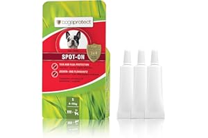 bogaprotect SPOT ON Hund - Floh und Zeckenschutz für Hunde - 4-10 kg - Zeckenmittel für Hunde - Natürlicher Zeckenschutz für Hunde - UBO0351 - Vorrat für 12 Wochen