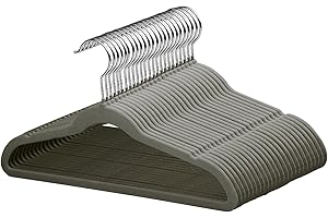 MangoKit Perchas Antideslizantes de Terciopelo para niños, Paquete de 32 Perchas de Fieltro Que ahorran Espacio para Ropa y Abrigos de niños y Adolescentes, Color Gris