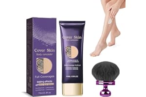 KENMOHUO Body Full Coverage Perfector Waterproof, All over Complexion Perfector with Extra Large Body Makeup Brush,Tattoo Cover up Cream, Long-Lasting Sweat-Proof Concealer for Women