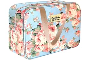 HCFGS Toiletry Bag Portable Cosmetic Bag Large toiletries Organizer for Women Travel Make Up Bag for Girls Floral Cosmetic Case