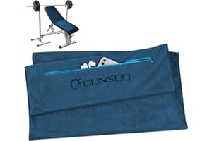 DUNSOO Serviette de sport en microfibre avec poche zippée pour gymnastique et entraînement Bleu marine 120 x 50 cm