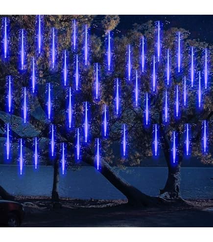 KEEDA Solar Meteorschauer Lichterketten – 10 Röhren, 360 LEDs, 30cm Lang, IP65 Wasserdicht, Für Außendekoration