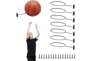 VUSDDY 8 Pezzi Supporto Per Pallone, Supporto Da Parete Nero, Espositore Per Pallone Per Pallacanestro, Basket, Calcio, Pallavolo, Rugby