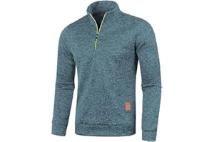 SHZNRUWY Fleecepullover Herren Warm Half Zip Fleece Pullover Stehkragen Winter Arbeitspullover Winterpullover Outdoor Fleecepulli Pulli Herrenpullover Sweatshirt Strickpullover Langarmshirt Sweater Longsleeve