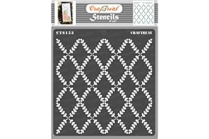 CrafTreat Background Stencils for Painting on Wood, Canvas, Paper, Fabric, Floor, Wall and Tile - Leaf Pattern Background - 6x6 Inches - Reusable DIY Art and Craft Stencils for Painting Flowers