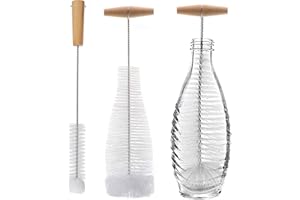 KAMEUN Sodastream Flaschenbürste, 2 Stücke Flaschenreiniger Ohne BPA, Flaschenbürste Lang, Glasflaschen Flaschen Reinigungsbürste für Baby Trinkflaschen & Thermoskanne & Flasche & Tassen (Weiß)