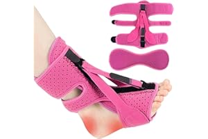 Grosion Plantar Fasciitis Night Splints,Adjustable Night Splints for Plantar Fasciitis,Foot Support for Pantar Fasciitis，Plantar Fasciitis Night Splint,For Heel Tendonitis Pain Relief (Pink)