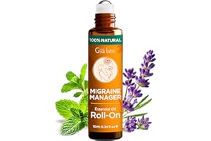 Gya Labs Migraine Essential Oil Roll on - Migraine Relief Stick Roller, Fast Comfort for Head Tension, 100% Pure and Natural, Blend with Peppermint Oil, Self Care Relaxing Gifts for Women (10ml)