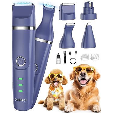 FuzzyFix 4in1 Hundeschermaschine Set - Kabellos Mit LCD Display