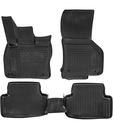 Vasca Baule Per Bagagliaio Skoda Octavia 3 III SW Wagon 2013-2019, In TPE Gomma, Bordo Alto 4 Cm - Protezione Impermeabile E Antiusura