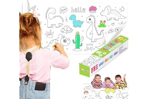 JOKBEN Drawing Paper Roll for Children, 3M Colouring Roll for Kids, Children's Drawing Roll, Coloring Paper Roll for Toddler, DIY Cut and Paste Painting Paper for Girls and Boys - (Dinosaur)