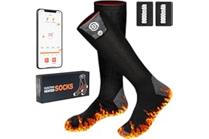 Netraty Heated Socks for Men Women 8000mAh Rechargeable Winter Foot Warmer Electric Heating Socks APP Control 4 Temperature Thermal Socks Washable Heated Ski Socks for Camping, Hiking, Cycling