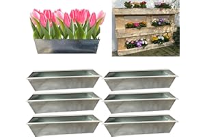 ‎HOSSI'S WHOLESALE Hossi's Wholesale 6er Set Zink Paletten Blumenkästen - Einsatz 38cm groß Silber - aus Metall verzinkt - Zinkkasten Pflanzkasten Balkonkasten Blumentopf für Europaletten
