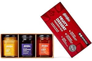 Josh & Jim's - Premium Dessert Preserve Selection, Lemon, Apricot, Blackcurrant, Rich Fruit Content, 3x114g